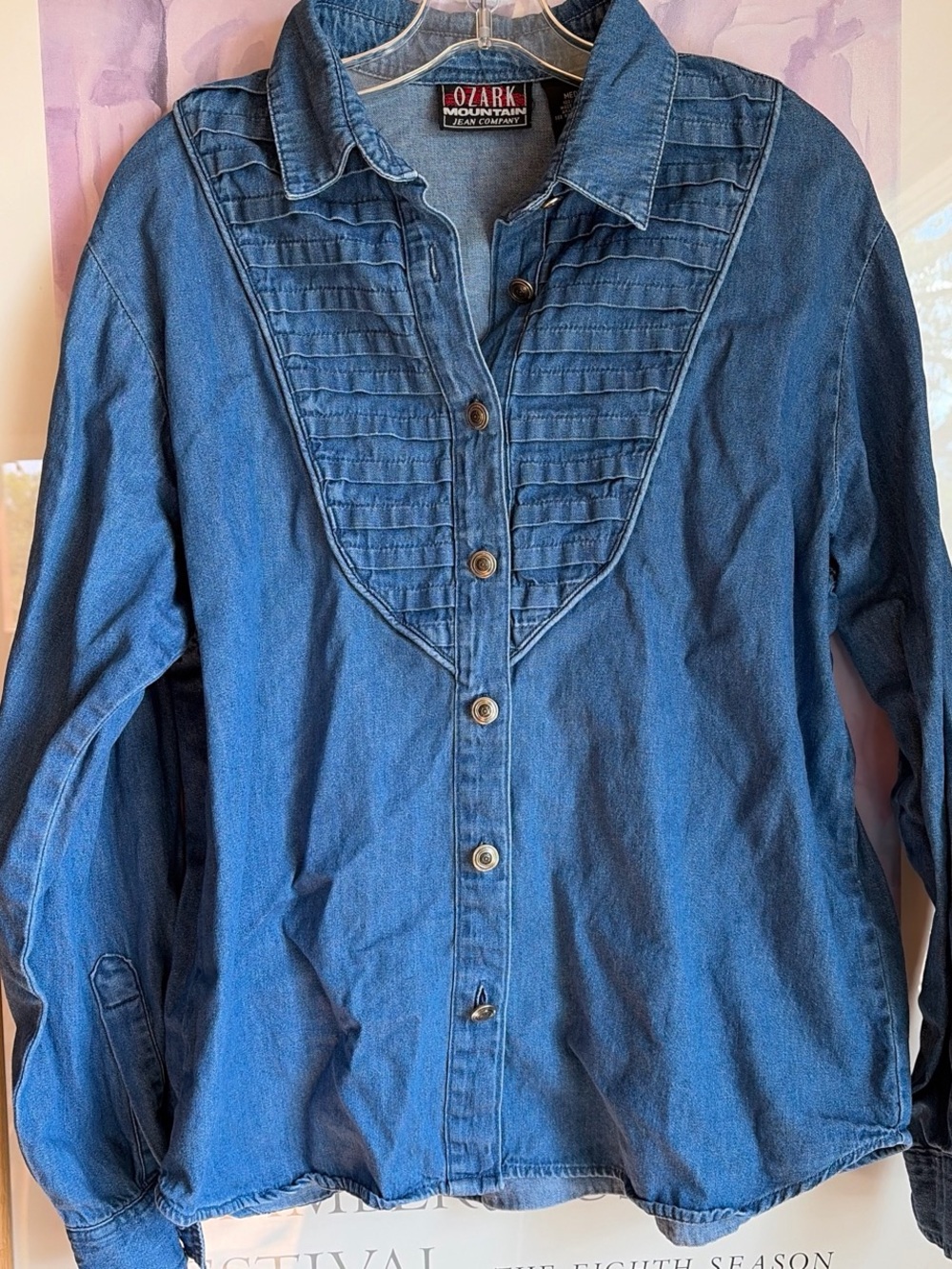Vintage Western Ozark Mountain Jean Company Shirt w/Silver Buttons